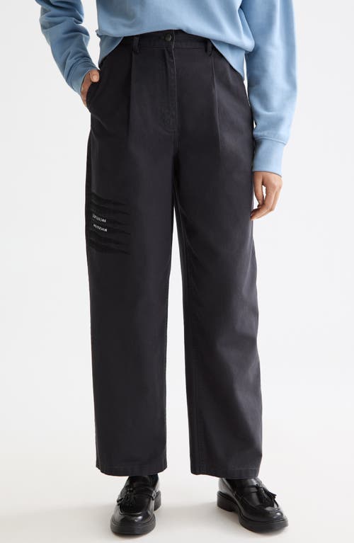 Scotch & Soda Raine High Waist Wide Leg Pants In Black