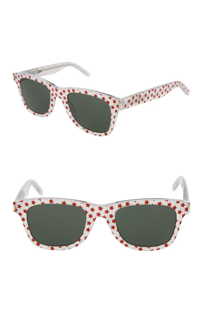 Saint Laurent 50mm Retro Square Sunglasses, Alternate, color,