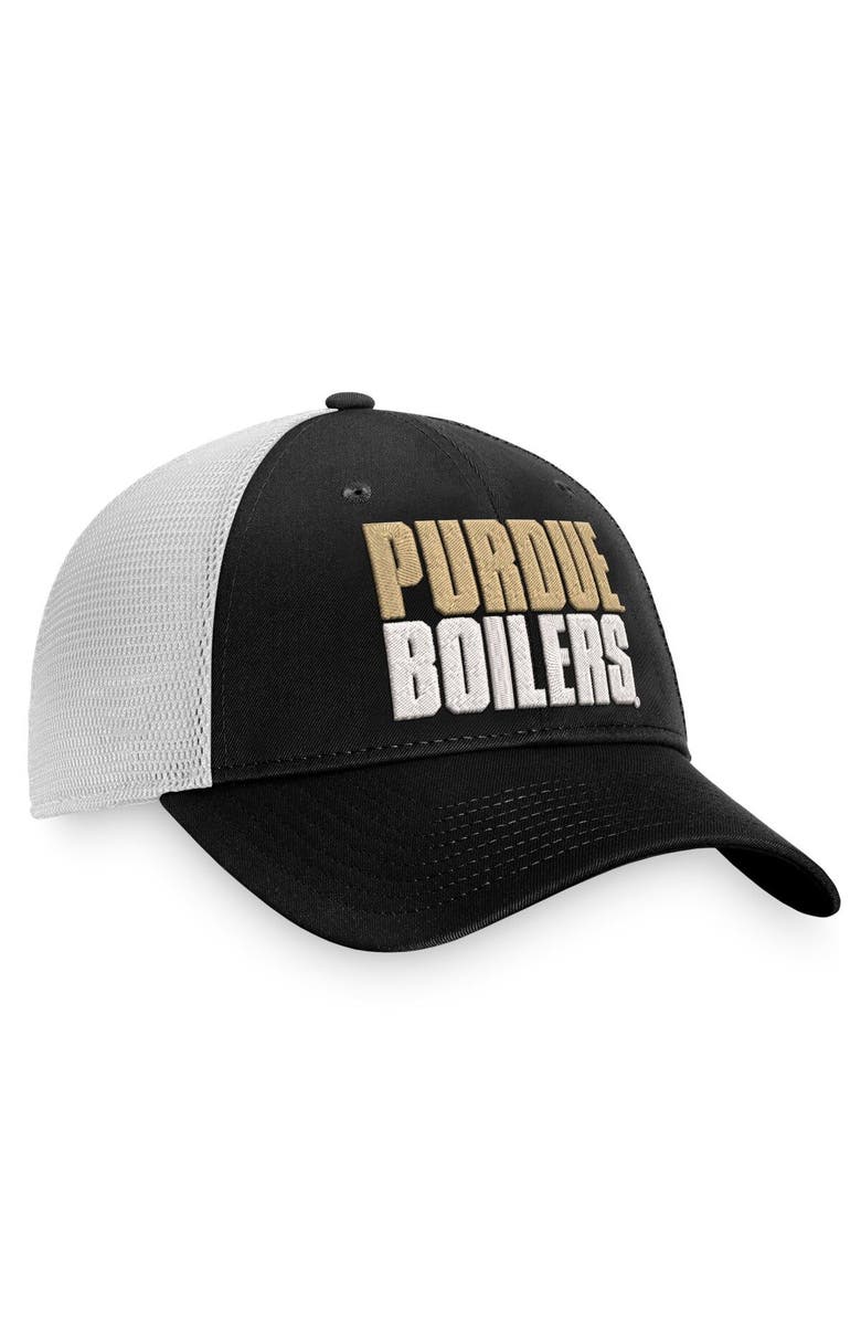 TOP OF THE WORLD Men's Top of the World Black/White Purdue Boilermakers Stockpile Trucker Snapback Hat, Alternate, color, Black