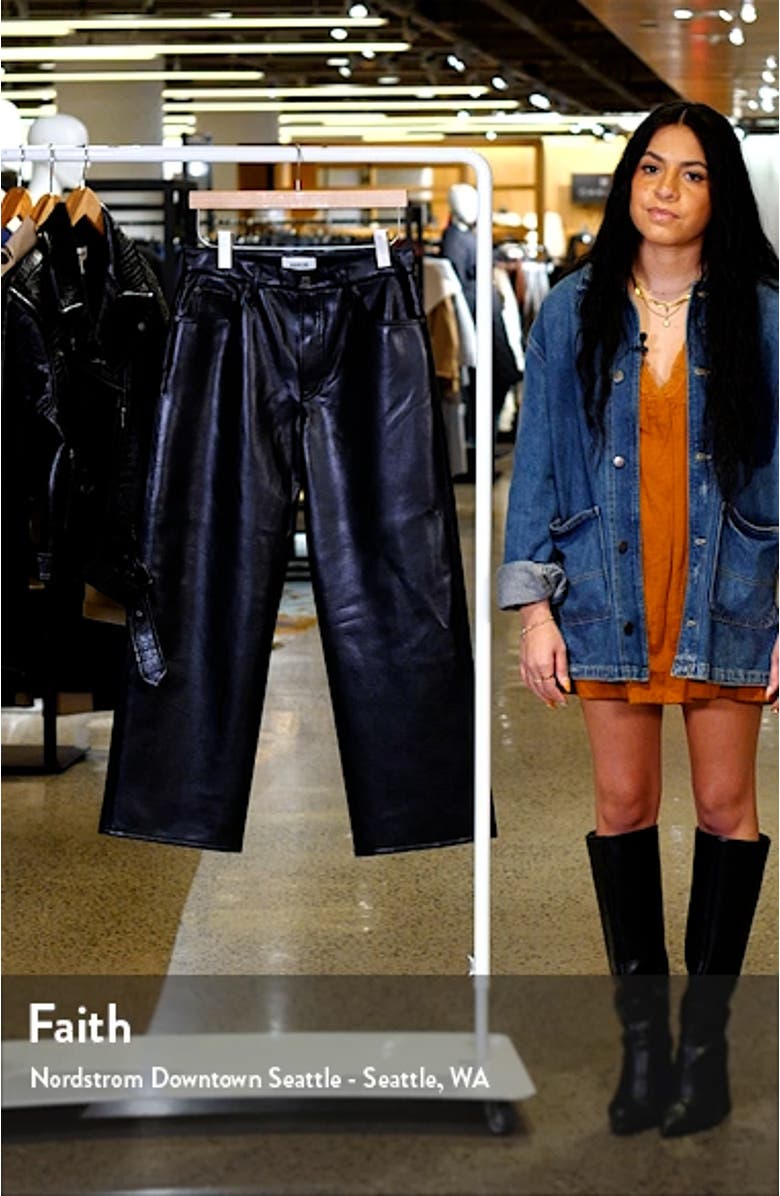 Ren High Waist Ankle Wide Leg Leather Blend Pants, sales video thumbnail