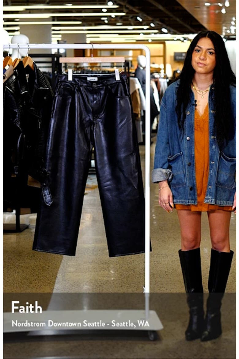 Ren High Waist Ankle Wide Leg Leather Blend Pants video