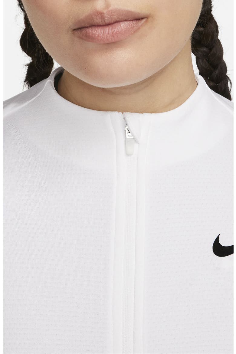 Dri-FIT UV Advantage Zip-Up Top, Alternate, color, WHITE/ BLACK