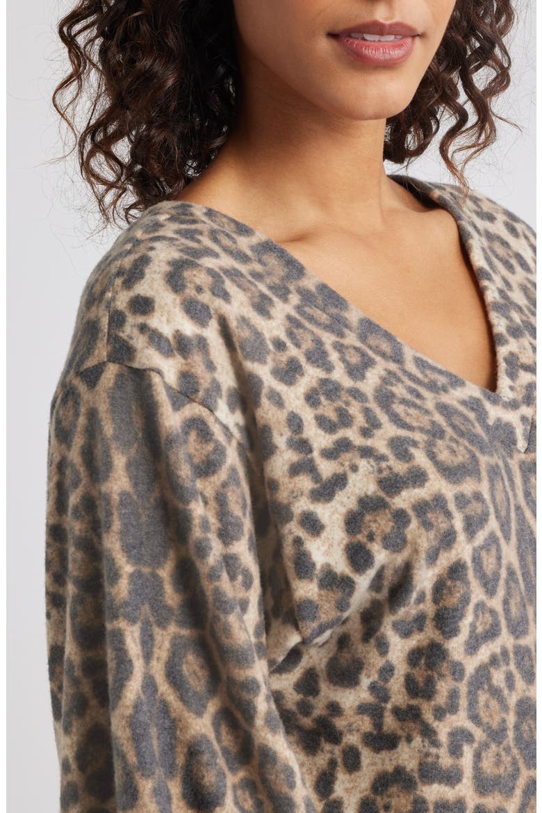 Brushed Jersey Top, Alternate, color, BROWN