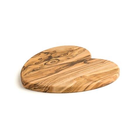 Olivewood Cutting Board, Heart Shape, 8.66 x 8.27 x 0.63"