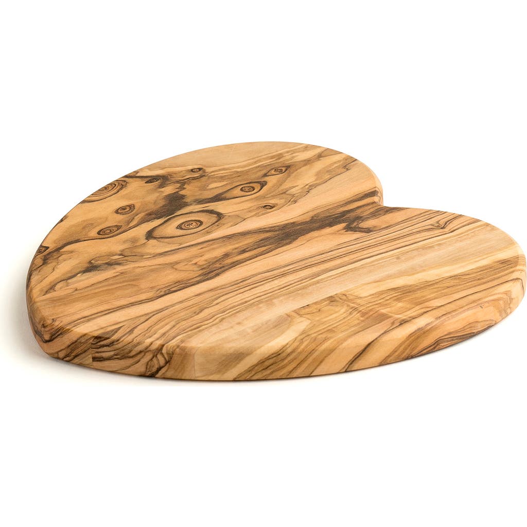 Berard Olivewood Cutting Board, Heart Shape, 8.66 X 8.27 X 0.63" In Brown