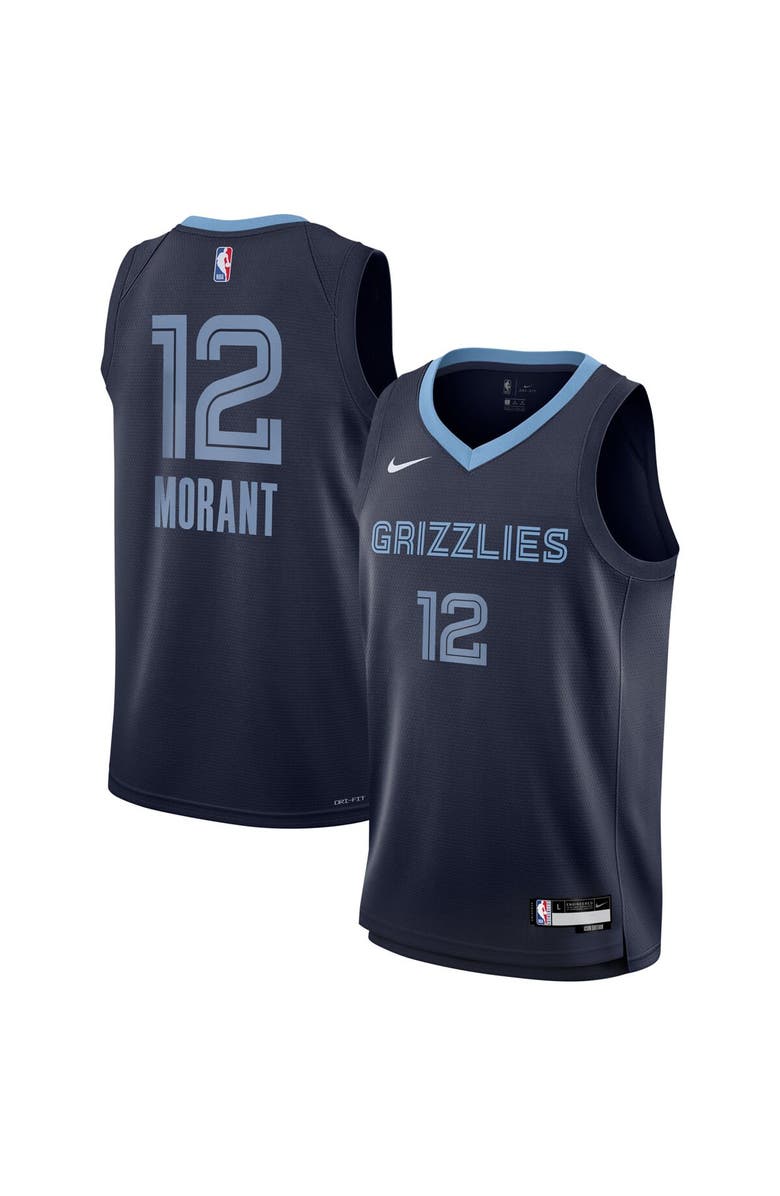 Nike Youth Nike Ja Morant Navy Memphis Grizzlies Swingman Jersey - Icon Edition, Main, color, Navy