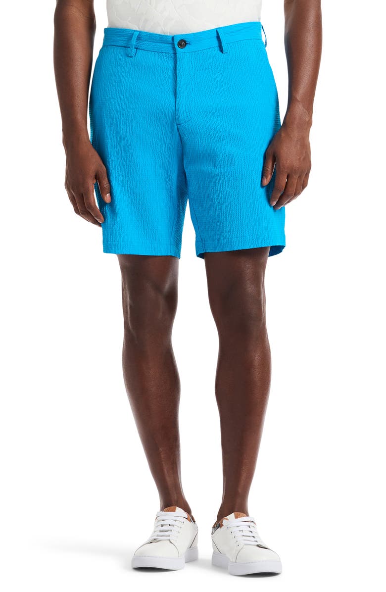 Robert Graham Piers Woven Seersucker Shorts, Main, color, 