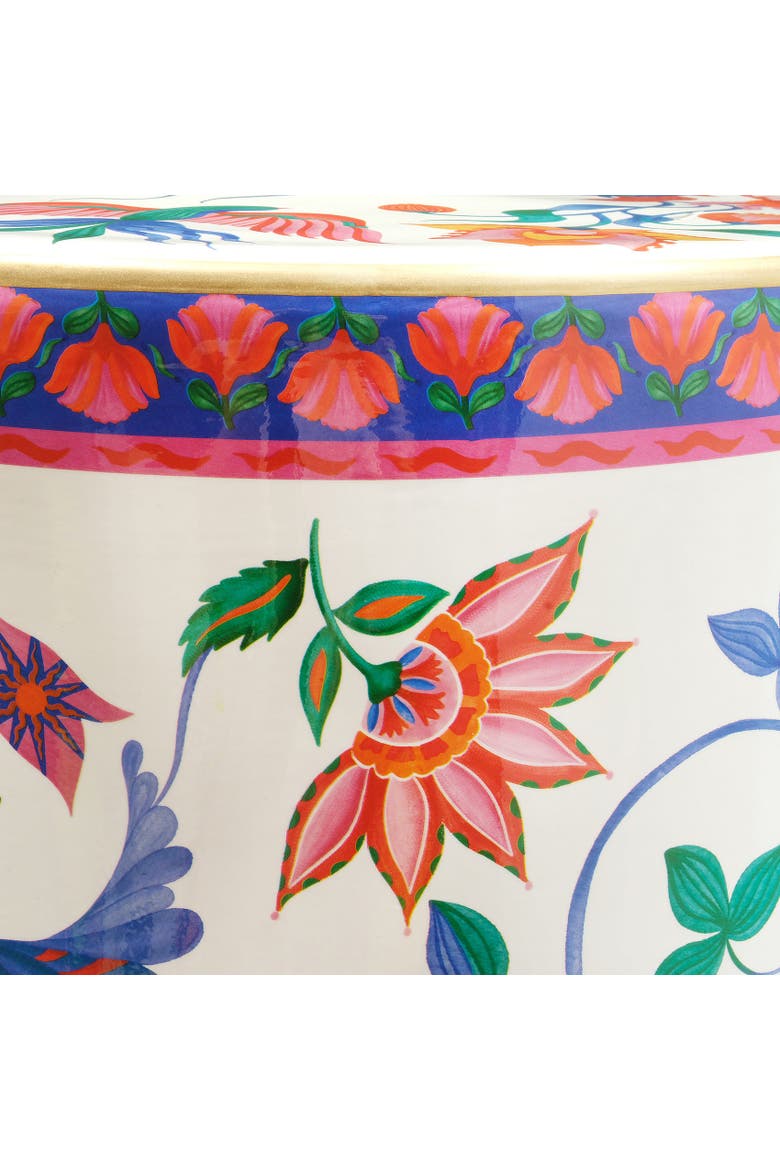 Tanbu Porcelain Stool 12" x 12" Artisan Furniture, Alternate, color, White
