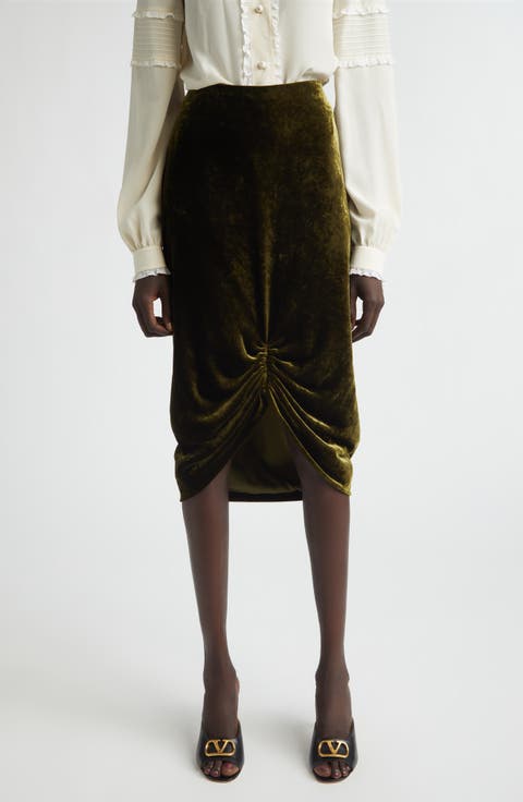 Velvet Midi Skirt