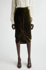 Valentino Velvet Midi Skirt