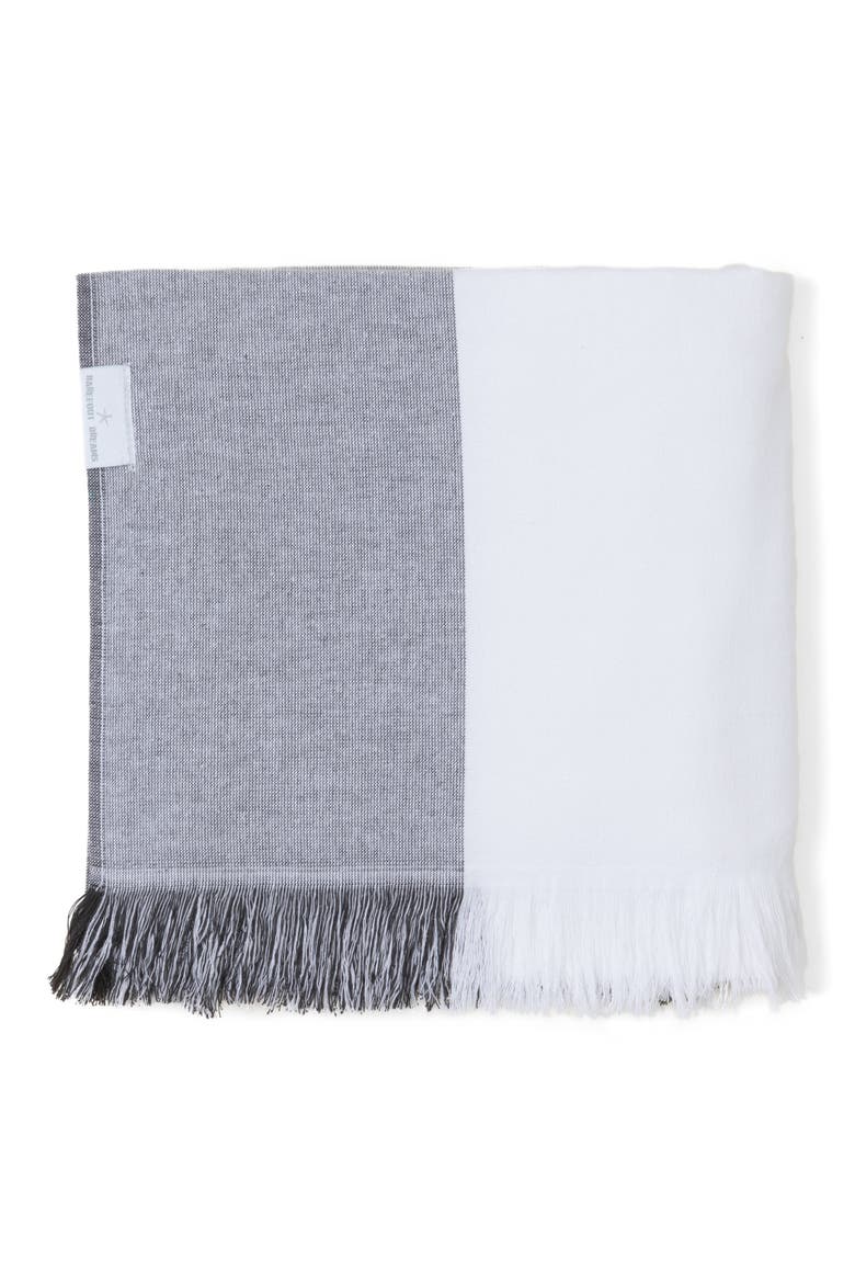 Colorblock Organic Cotton Oversize Towel, Alternate, color, CARBON-WHITE