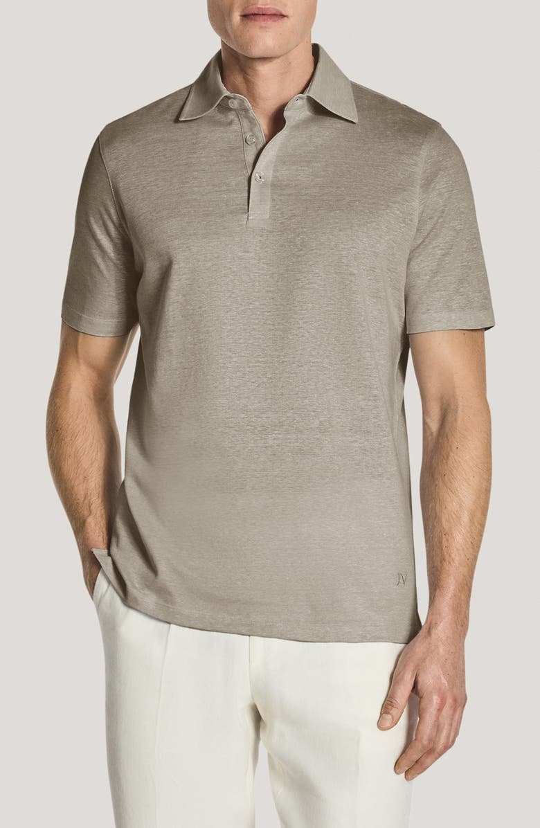 Jack Victor Davis Cotton Blend Piqué Polo, Main, color, 