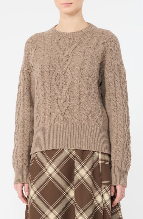 Virgin Wool Cable Knit Sweater
