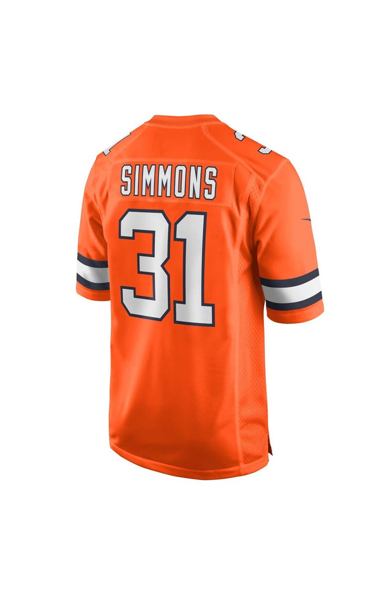 Nike Men's Nike Justin Simmons Orange Denver Broncos Alternate Game Jersey, Alternate, color, 