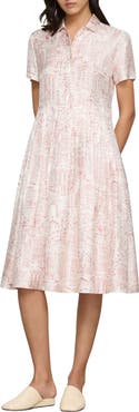 Lafayette 148 New York Landmarks Print Silk Twill Shirtdress