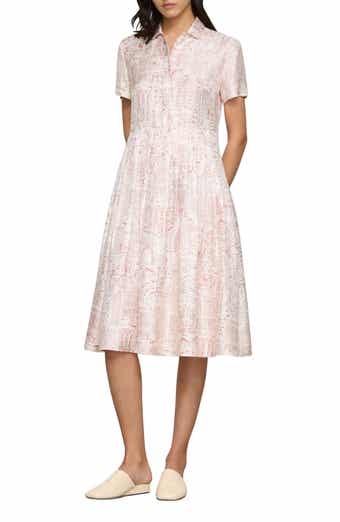 Landmarks Print Silk Twill Shirtdress