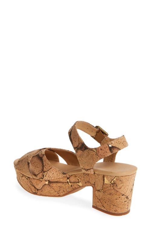 Chocolat Blu Cork Platform Sandal In Gold Cork