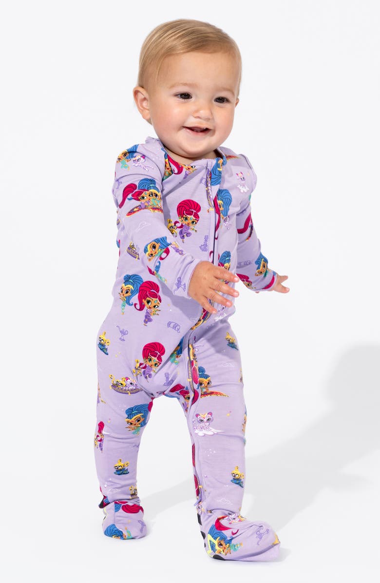 Bellabu Bear Shimmer & Shine Fitted Convertible One-Piece Pajamas, Alternate, color, 