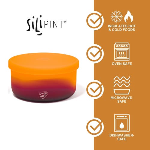 Silipint Silicone 30oz Lidded Bowls 2 Pack Sun Storm