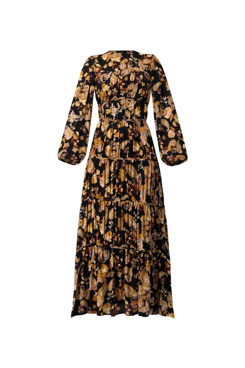 Puff Sleeve Maxi Dress, Alternate, color, Multicolor