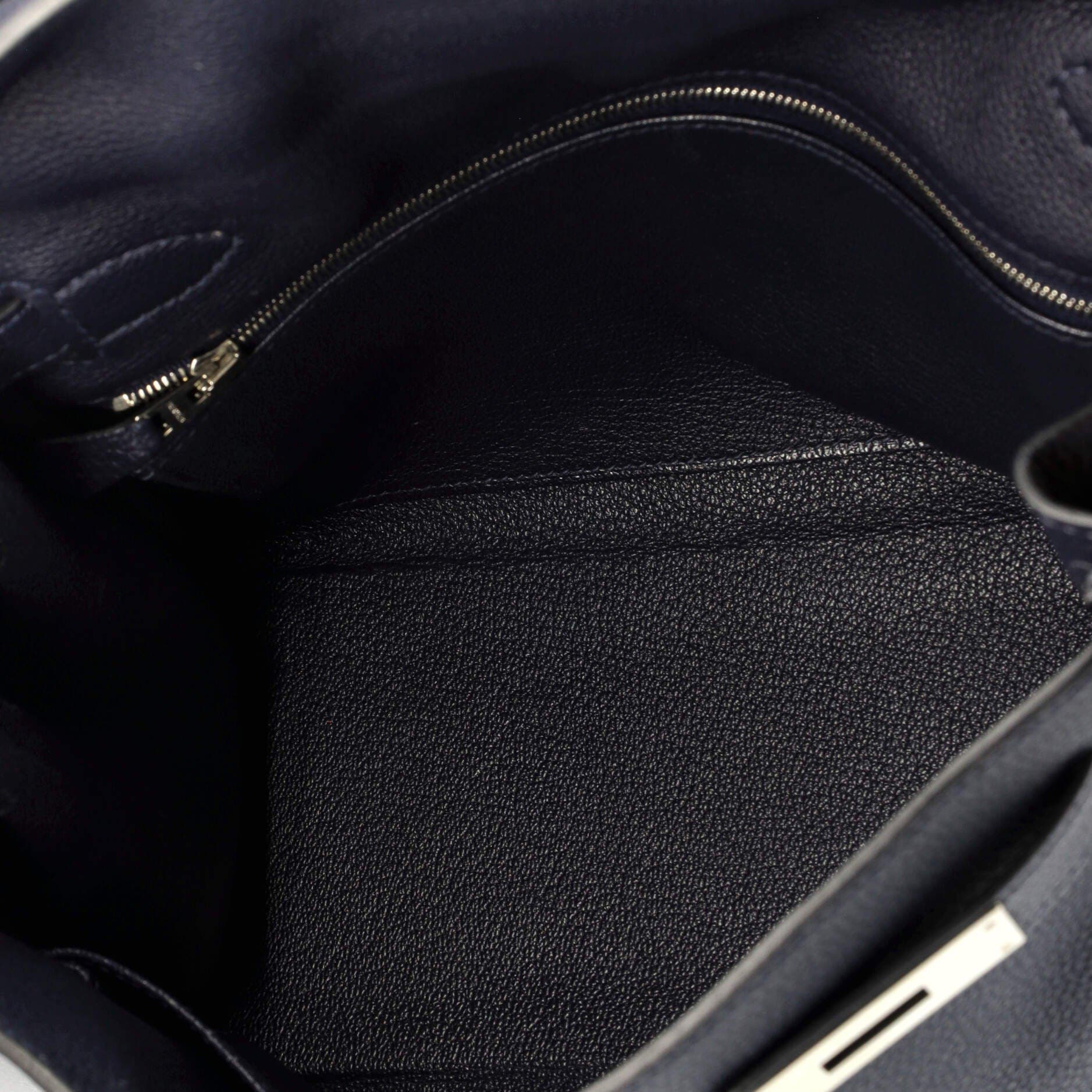 Pre-Owned Hermes Kelly Handbag Blue Togo with Palladium Hardware 28, Alternate, color, 