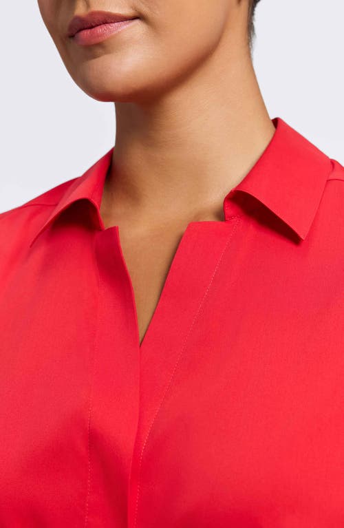 Foxcroft Taylor Sleeveless Button-up Shirt In Red