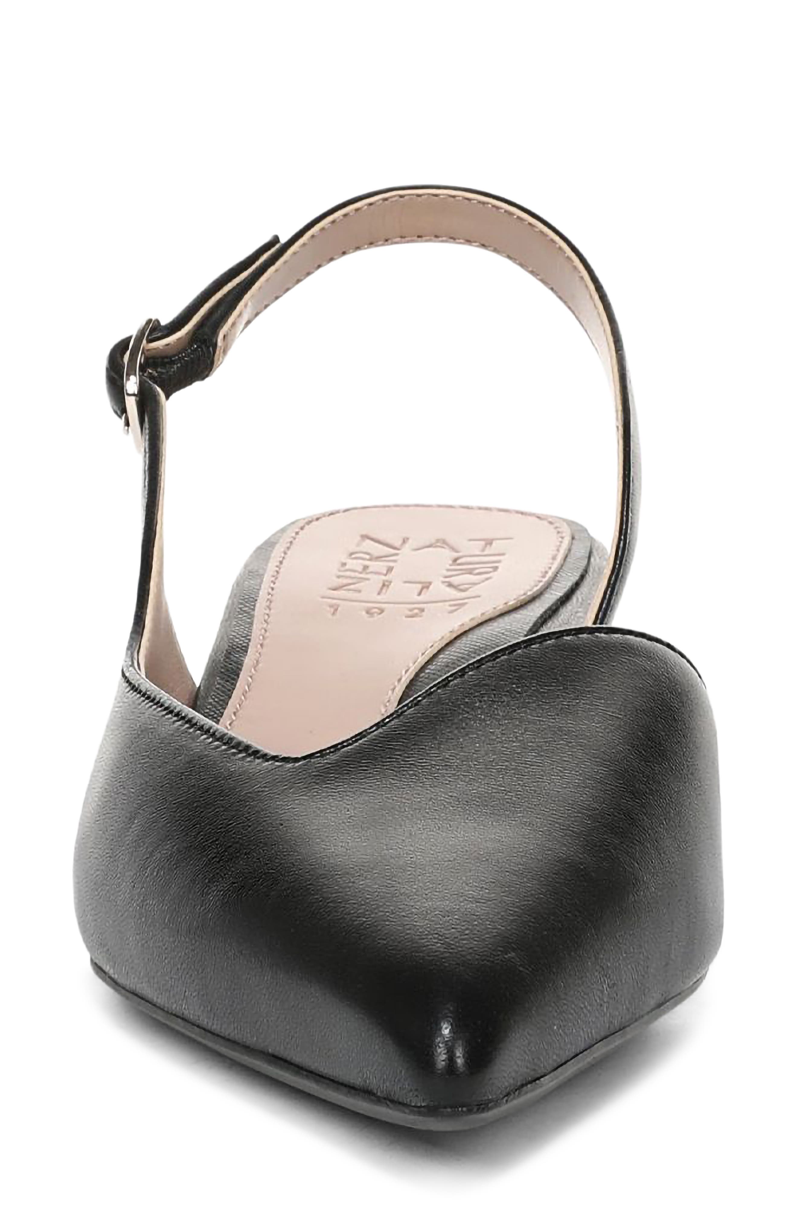 Rhett Leather Pointed Toe Slingback Pump, Alternate, color, BLACK LEATHER