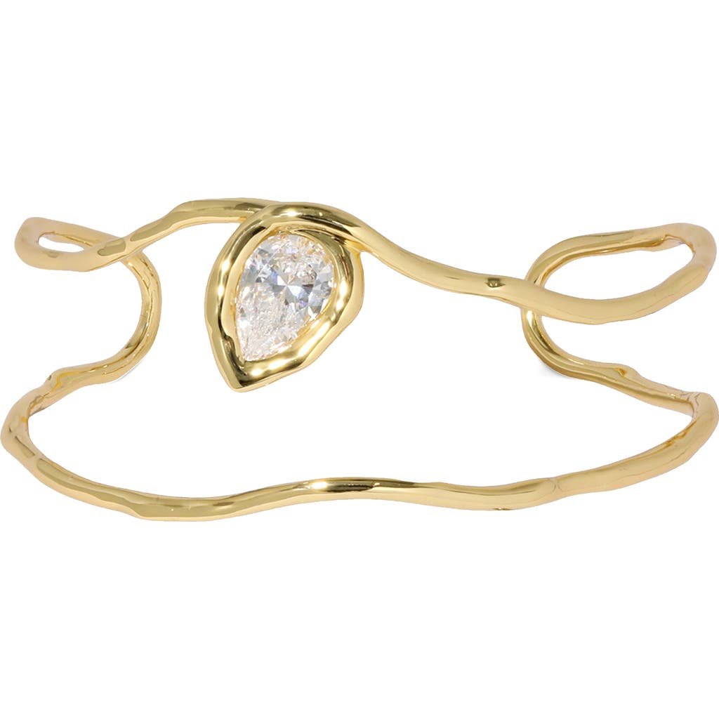 Alexis Bittar Asterales Floating Cubic Zirconia Cuff Bracelet In Brown