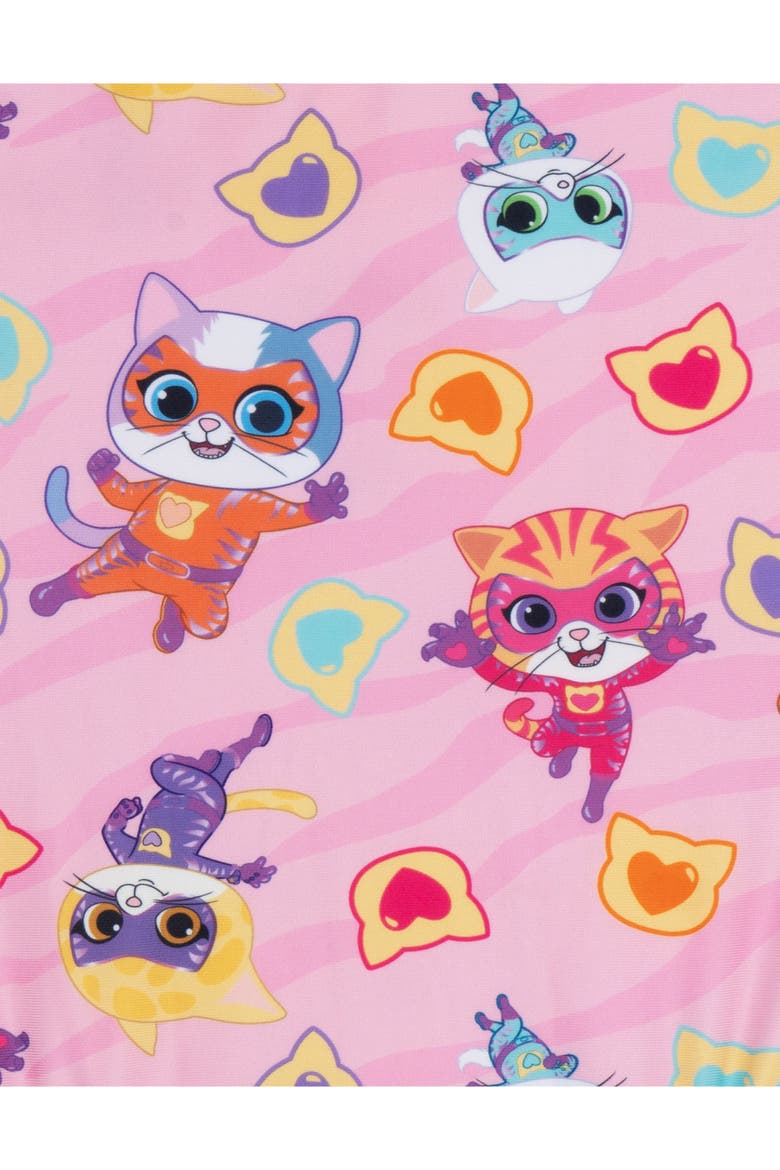 Super Kitties Sleeveless One Piece Bathing Suit, Alternate, color, SuperKitties Pink