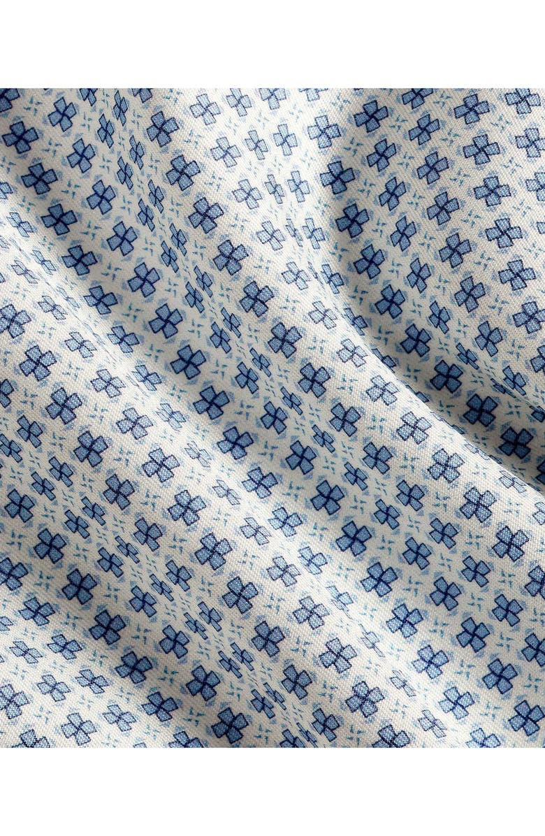 David Donahue Neat Print Cotton Button-Up Shirt, Alternate, color, Sand/ Sky