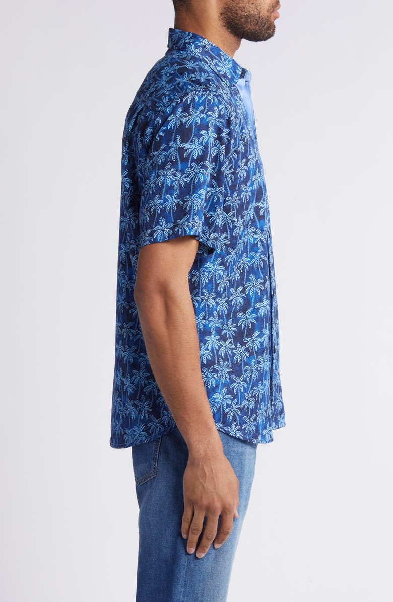 Tommy Bahama Paradise Palms Short Sleeve Performance Button-Up Shirt, Alternate, color, Island Navy
