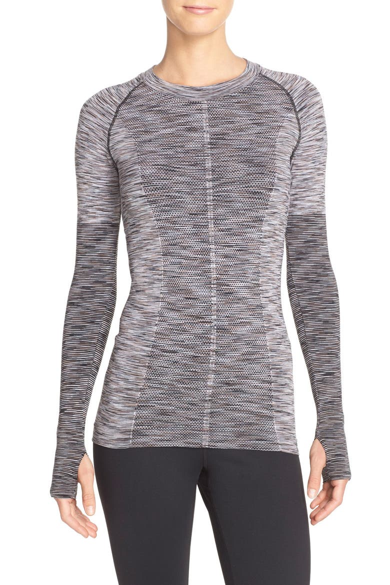 'Aligned' Space Dye Long Sleeve Tee, Alternate, color, SAVANNAH