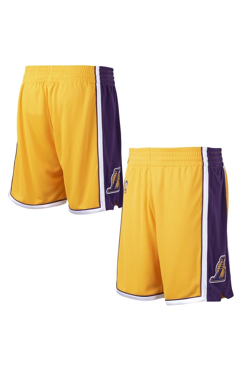 Mitchell & Ness Men's Mitchell & Ness Gold Los Angeles Lakers 2009-10 Hardwood Classics Authentic Shorts, Main, color, 