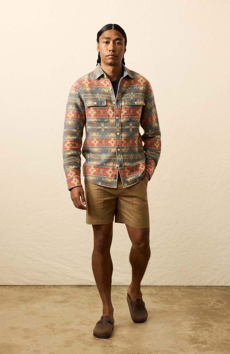 Faherty x Doug Good Feather Canyon Organic Cotton Overshirt, Alternate, color, Fall Harvest