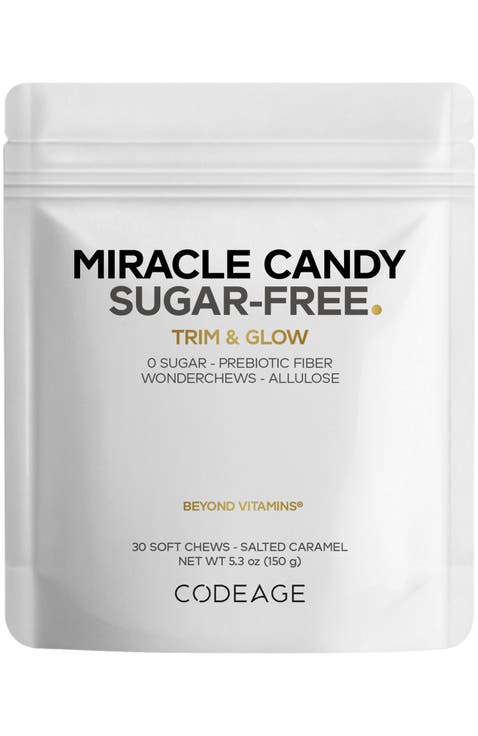 Miracle Candy Salted Caramel, Sugar-Free Soft Chews, Allulose, Prebiotic Fiber