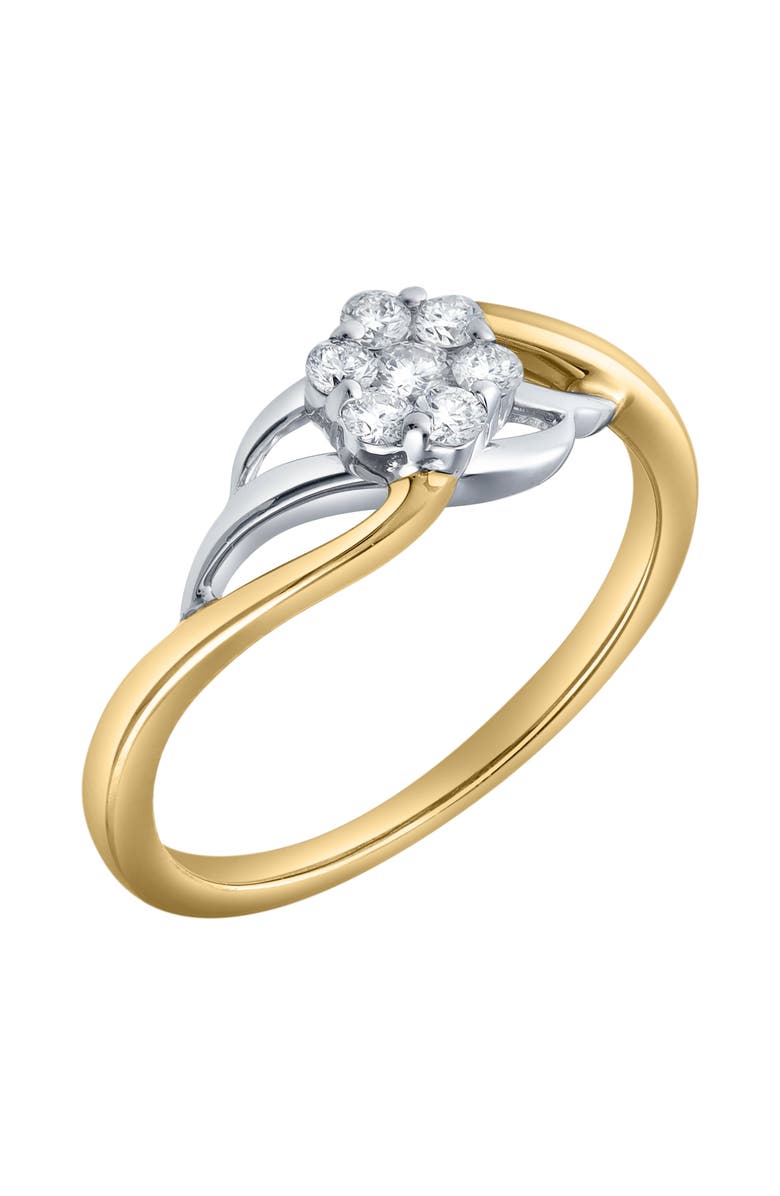 LuvMyJewelry Amoria 0.25 Ct Natural Diamond Floral 10K Gold Ring, Main, color, 10K Yellow Gold