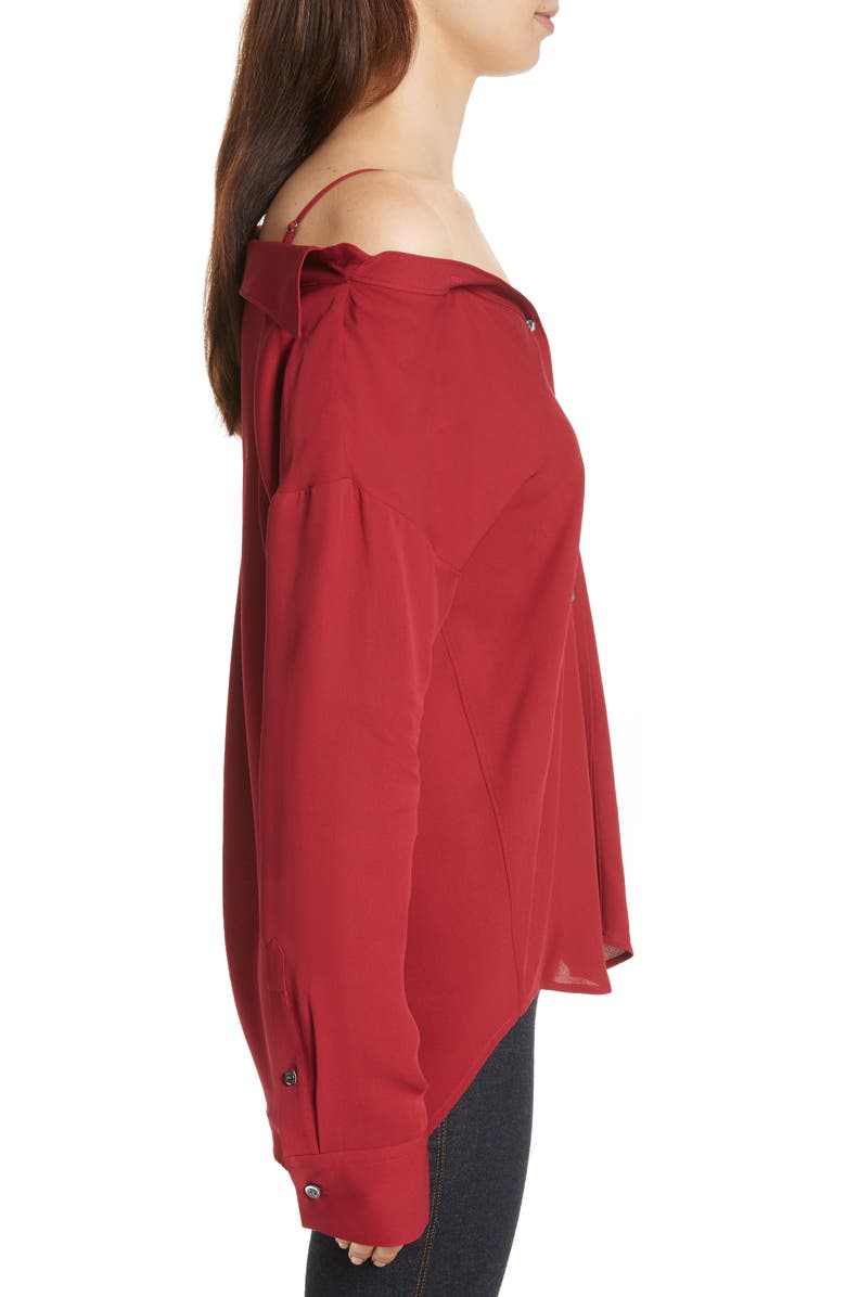 Theory Tamalee Silk Shirt, Alternate, color, Bright Raspberry