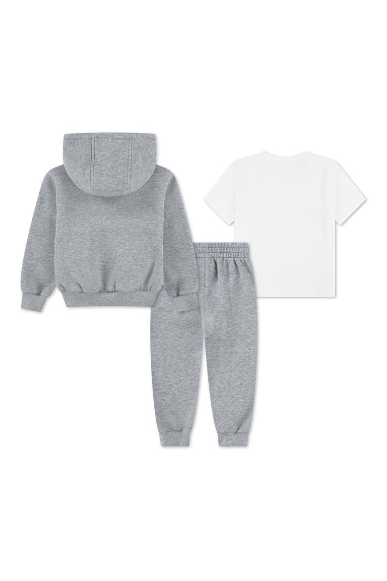 Kids' 3-Piece Fleece Hoodie, T-Shirt & Joggers Set, Alternate, color, DARK GREY HEATHER