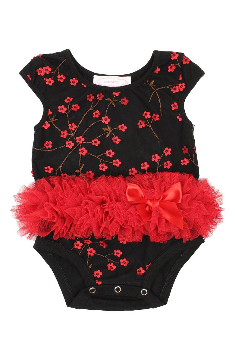 Popatu Embroidered Tutu Bodysuit, Main, color,