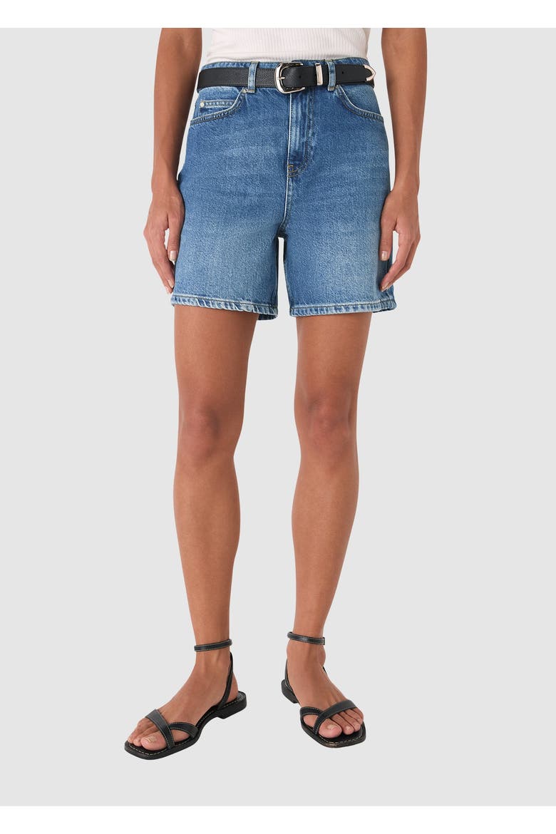 Mid Rise Relaxed Denim Shorts, Main, color, Denim