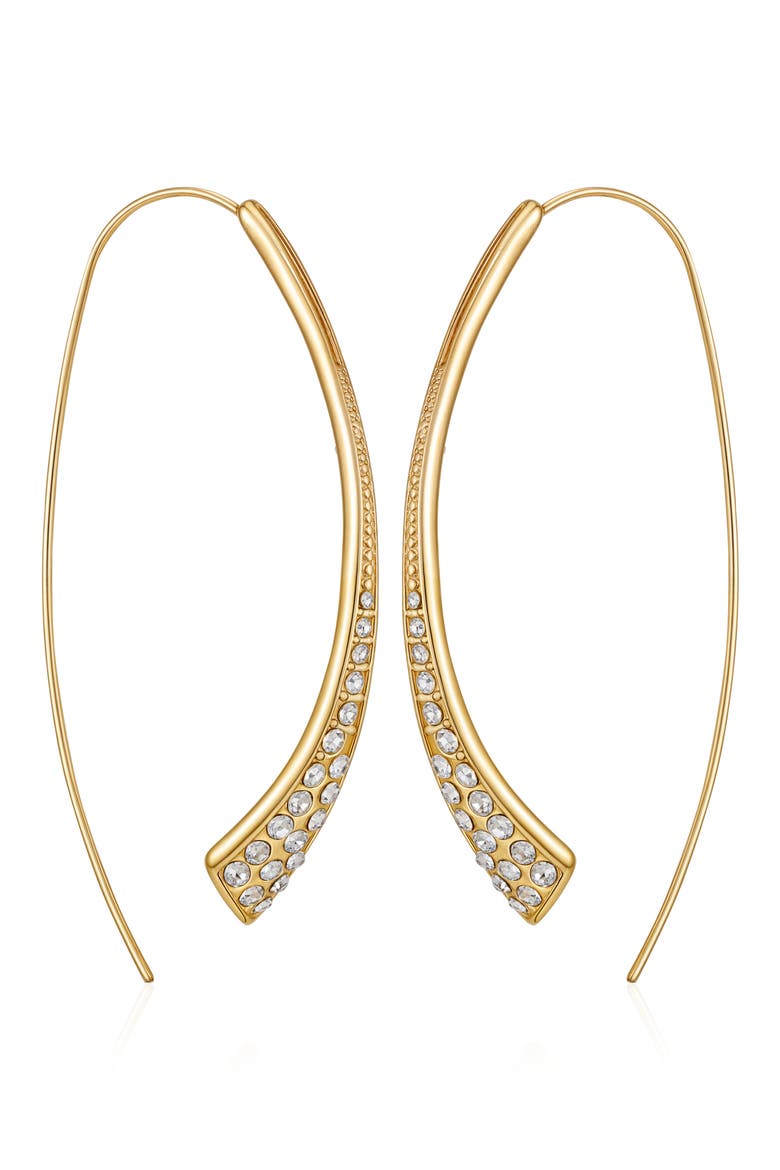 Crystal Threader Earrings, Alternate, color, GOLD