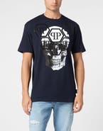 PHILIPP PLEIN T-Shirt Round Neck Ss Stones Skull Men
