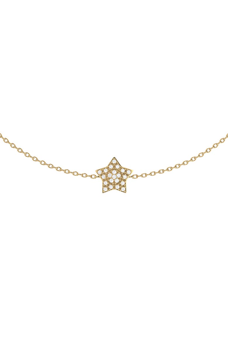LuvMyJewelry Dreamer Lucky Star Diamond Station Necklace - 0.27ct., Alternate, color, 14Kt Gold Vermeil On Sterling