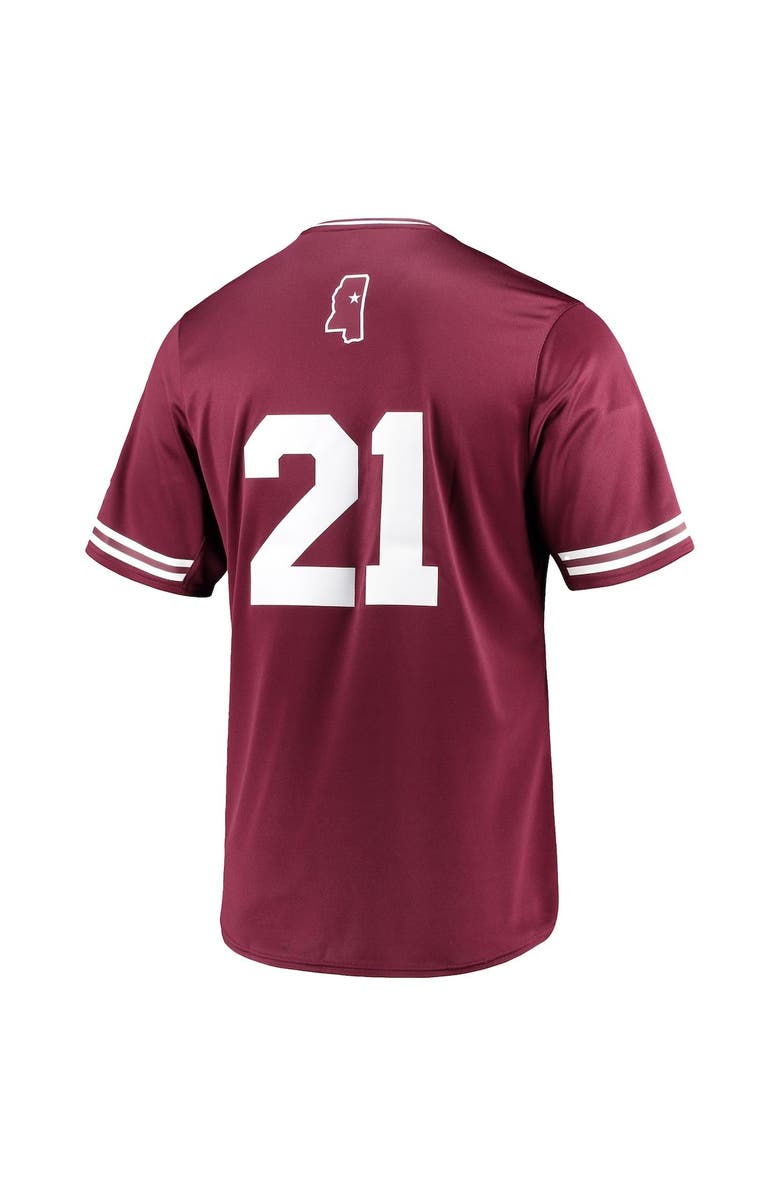 adidas Men's adidas Maroon Mississippi State Bulldogs Replica V-Neck Baseball Jersey, Alternate, color, Maroon