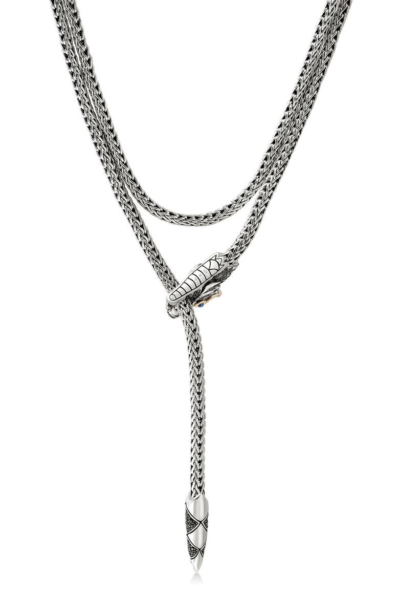 Naga Lariat, Gold, Silver, Diamonds, Alternate, color, BLACK