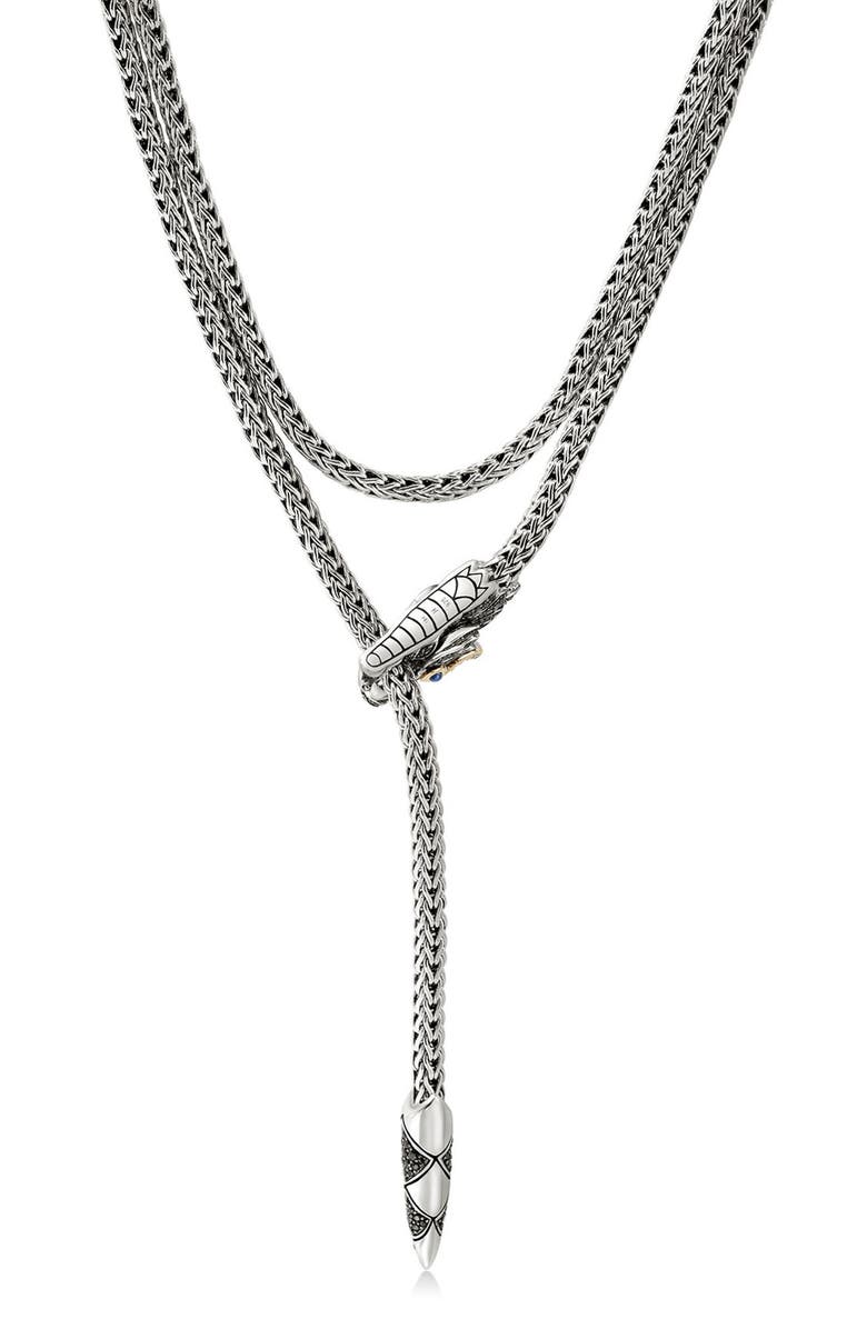 John Hardy Naga Lariat, Gold, Silver, Diamonds, Alternate, color, Black