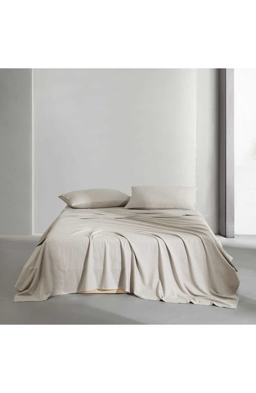 Calvin Klein Mélange Flannel Sheet Set In Natural