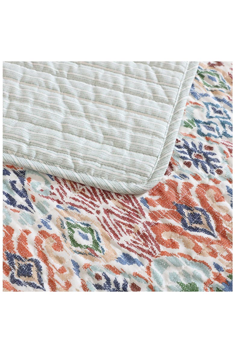 Ikat Tropics Cotton Quilt Set, Alternate, color, DARK BEIGE