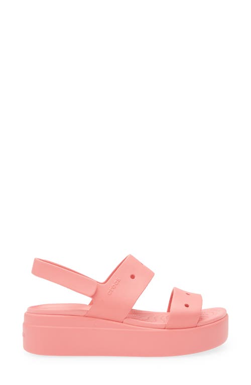 Crocs Brooklyn Slingback Platform Wedge Sandal In Hot Blush