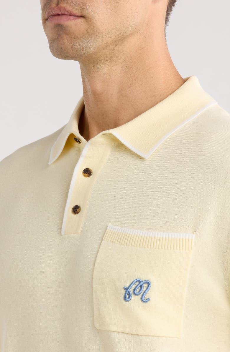 Malbon Golf Blue Jay Knit Polo, Alternate, color, Soft Yellow